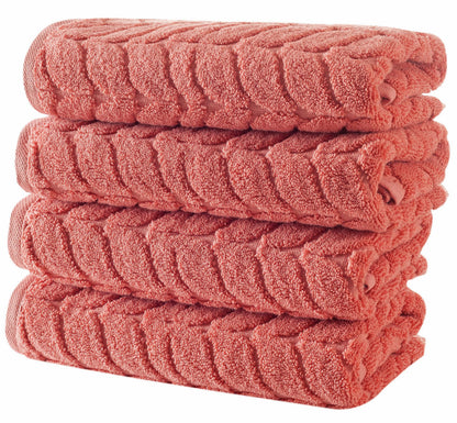 Turkish Cotton Towel Set Soft Plush Jacquard Design